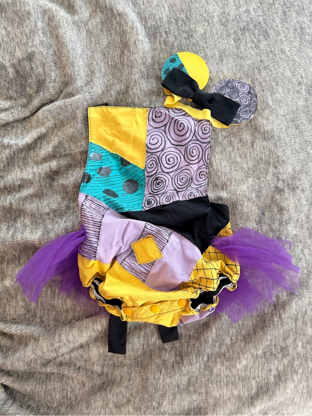 OOAK Handmade Sally Onesie. Nightmare Before Christmas inspired. Baby/Toddler.